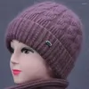 Berets dzianin wełniany kapelusz zima utrzymanie ciepłych ochrony ucha zagęszczona na zewnątrz pullover narciarka unisex czapki czapki gorro panie