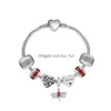 Braccialetti con ciondoli Psera Pandoraer Mano da donna Gioielli in acciaio inossidabile anti-allergia Pendenti con hamburger angelo per ragazza Regalo 16-21 cm Goccia Del Dhvml