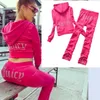 Juicy Velvet Clothing Designer Damen Juicy Sportswear Luxus Langarm Herbst Slim-Fit Casual Sportswear Damen Kapuzenkragen Jogging Sportswear Größe XS-3XL