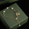 Schmuck-Designer-Armband, Vintage-Messing-Material, Biene-Perlen-Armband, modische Damen, Geschenke