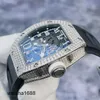 Montre Polshorloges Bewegingspolshorloge RM Watch RM010 Automatisch mechanisch horloge Rm010 Ag Wg Originele buitenring Achterzijde Diamantzijde Volledig diamant 18k