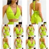 Dames Trainingspakken Tweedelige damessets Outifits 2023 Zomer Mode Halter Plunge Mouwloze Crop Top Casual Hoge Taille Zak Dro Dhu8W