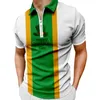 Polos masculinos St. Day Casual com zíper camisa de manga curta Top T camisas grandes e altas grossas para homens homens médios