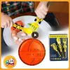 Sets Childrens Cutlery Set Food Utensils For Kids Bulldozer Excavator Shovel Spoon Fork Feeding Tableware Eating Kitchen Dinnerware