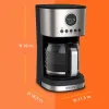 Werkzeuge Krups Essential Brew Edelstahl-Filterkaffeemaschine, 12 Tassen, 99 Watt, digitale Steuerung, Kaffeefilter, tropffrei