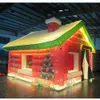 Atacado atividades ao ar livre decoração de natal iluminação led inflável santa casa festa evento cabine tenda para venda