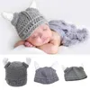 Baretten Winter Hat Retro Beanie Cap Knit 3D Ox Horn Barbarian Cosplay Stretch Skullcap