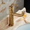 Bathroom Sink Faucets Pot type faucet solid brass retro bathroom faucet single handle 360 degree rotating nozzle hot and cold water basin mixer faucet Q240301