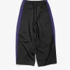 Broek Hip Hop Zwarte Naalden Wijde Pijpen Broek Mannen Vrouwen 1:1 High Street Naalden Broek Paars Borduren Vlinder Streep Trainingsbroek