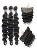 Ishow Бразильские свободные глубокие пучки человеческих волос с застежкой Kinky Curly Straight 34 шт. с кружевом спереди Перуанское тело для женщин 17649173