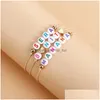 Charm Bracelets 3 Pcs/Set Letters Heart-Shaped Festival Gift For Women Men Fan Mom Drop Delivery Jewelry Dhlmd