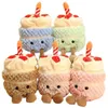 2024 Schattige Zachte Verjaardagstaart Knuffel Met Kaarsen Fruit Aardbei Cupcake Vorm Plushie Baby Knuffels Leuke Poppen Kinderen