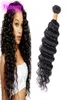 Cabelo humano indiano cru virgem cabelo pacotes um pedaço 1030 polegadas onda profunda cabelo indiano tece tramas cor natural único pacote d2697321