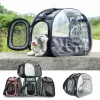 Strollers Pet Cat Carrier Bag Foldable Transparent Cage Portable Travel Breathable Cat Transport Bag Basket Backpack Handbag Pet Supplies
