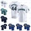 44 Julio Rodriguez Baseball Mariners Jersey Jorge Polanco Ken Griffey Mitch Haniger AJ Pollock Mitch Haniger Eugenio Suareio Cal Raleigh Luis Castillo J.P.