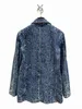 Женские куртки Chan, новые джинсовые дизайнерские дизайнерские модные джинсовые куртки с блестками CCCC, длинное стильное ковбойское пальто, пальто для отдыха, рождественский подарок 240301
