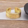 Pierścienie klastra Aibef moda zabytkowa cyrkon duży pierścionek dla kobiet złoto kolor biżuterii otwarty prezent regulowany
