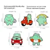 Neue Cartoon Niedliche Frosch Serie Brosche Kreative Mini Auto Schwimmen Kreis Geformt Gebackene Farbe Abzeichen