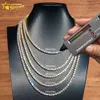 Mode-sieraden Hip Hop 925 Sterling Zilver 2mm 3mm 4mm 5mm 6.5mm Vvs Moissanite diamanten ketting Moissanite Tennisketting