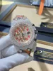 Часы Iced Out из нержавеющей стали со сверкающим ручным механизмом Часы Bustdown VVS с муассанитом