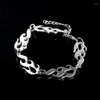 Link Armbänder Flamme Halskette Sets Punk Zubehör Hip Hop Kette Unisex Halsband Harajuku Für Frauen Männer Streetwear Geschenk Partei Schmuck