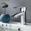 Bathroom Sink Faucets MYNAH modern basin type faucet chrome plated alloy cold and hot water faucet bathroom mixer Q240301