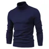 Men's Sweaters 2024 Quality Winter Mens Casual Thick Pullovers Fashion Solid Color Warm Slim Fit Turtleneck Pullover Men