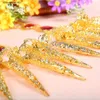 Abbigliamento da palco Puntelli per spettacoli di danza Dito lungo dorato Mille mani Anello Guanyin Protezione per unghie in metallo Gioielli per la pancia