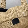 Vintage Raffias de tote Straw Designer Beach Bag 7a driehoek Luxe handtas Schouder streep geweven shopper tassen Dames heren Crossbody clutch dame zomer reistas