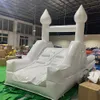 Casa de salto branco por atacado Modern Luxury Inflatable Slide inflável e inflável com parede de parede lua de lua de salto para o casamento incluído soprador