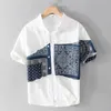 Camicia estiva nuova stampata in puro cotone adatta per polo hawaiano di lusso a maniche corte Top casual street color abbinato ad abiti larghi 240302
