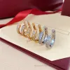 Projektant biżuterii Earingwomen Luksusowy kolczyk ze stali nierdzewnej biżuteria Women Full Diamond Niestandardowy luksusowy biżuteria róża srebrne złoto kolce