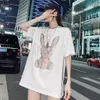 T-shirt court en forme de lapin, tendance, tendance, industrie lourde, design de styliste