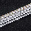 Höften hängande halsband Hop Tennis Necklace 925 Sterling Silver VVS Moissanite Diamond Smyckes 3mm 4mm Ice Ice Chain och av frakt 240302