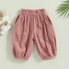 Byxor 2024-01-30 LIORITIIN 6M-5T Kids Baby Girls Boys Harem Pants Solid Color Style Elastic Loose Bloomers kläder