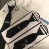 Neck Ties Designer Classic Black Embroidered Tie Women's Academy Style Versatile Shirt Easy to Learn Zipper Letter Tie 3JFR