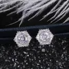 Серьги-гвоздики женские роскошные серебряные цвета простые круглые блестящие кубические цирконы модные украшения с кристаллами корейские для женщин и девочек