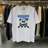 2024 American Fashion Brand RHUDE Formula F1 Racing Miami Station Limited Print Short Sleep T-shirt for Men and Women