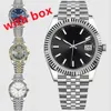 Designerskie zegarki mechaniczne 41 mm zegarki ze stali nierdzewnej Lumoinous Waterproof Watch Watch Pary Style Style na ręce na rękę Montre de Luxe AAAA36 XB03 B4