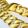 Gold Color 316L Stainless Steel All Polished 31mm Width Very Heavy Long Chain 40-55cm Necklace Jewelry N397 240229