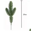 Decorative Flowers Wreaths 30Pcs Artificial Pine Branches Green Plants Needles Diy Accessories For Garland Wreath Christmas And Home G Otgb7