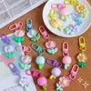 Keychains Fashion Colorful Cute Resin Sunflower Tulip Key Chain Girls Women Sweet Flower Bag Pendant Decoration Keychain