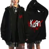 Korn Rockband Sweatshirts WORLD TOUR Hoodies Cartoon Vintag