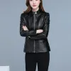 Jackets Leather Jacket Women 2023 Spring Autumn New Short Slim PU Faux Leather Moto Coat Korean Fashion Temperament Casual Coat Clothing