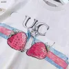 Classics Baby T-shirts Patché à fraise Impression de coton filles coton garçons à manches courtes taille 90-160 cm Designer Kids Vêtements d'été