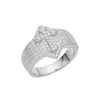 Мужское серебряное кольцо S925 с микро-бриллиантом и цирконом, крестовое кольцо, призма, высококачественный циркон