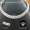 Sieraden buste naar beneden Miami Cuban Iced Out S925 Sterling Silver Moissanite 18mm Gold PLated Link Chain