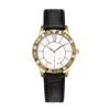 Bestselling Styles Luxury Stylish Colorful Rainbow Stone Bezel Moissanite Diamond Rhinestone Quartz Watches Ladies Women