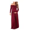 Dresses Maternity Clothes Spring Autumn Pregnant Women Dress Casual Sexy Maternity photography props dress Shoulderless pregnant dress