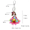 Keychains Fashion 12PCS/lot Colorful Skirt Doll Pendant Key Chains Ethnic Girl Rings For Women Bag Car Accessories A01-C1